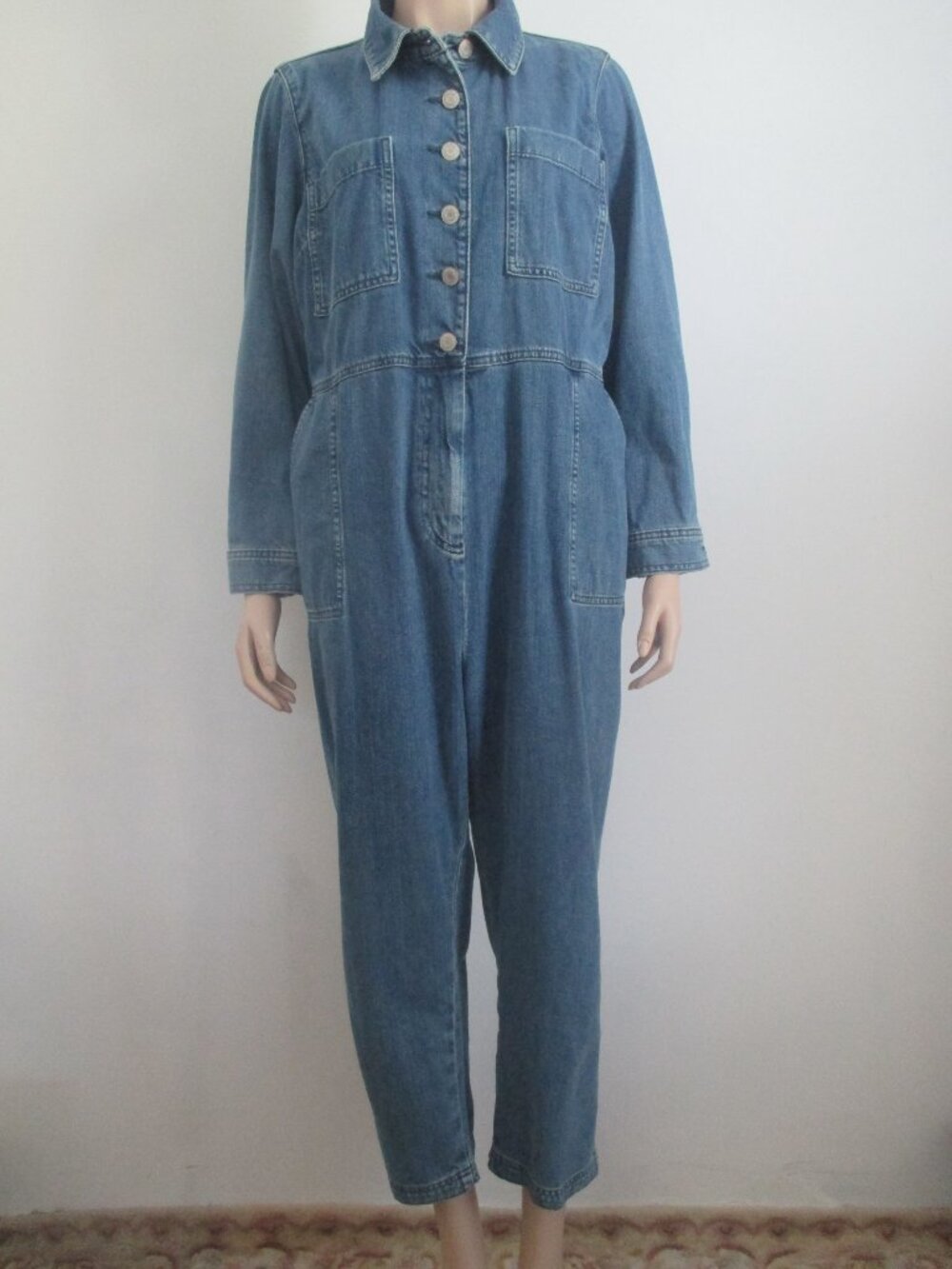 Denim Jumpsuit Utility M & S Marks & Spencer Womens 14P